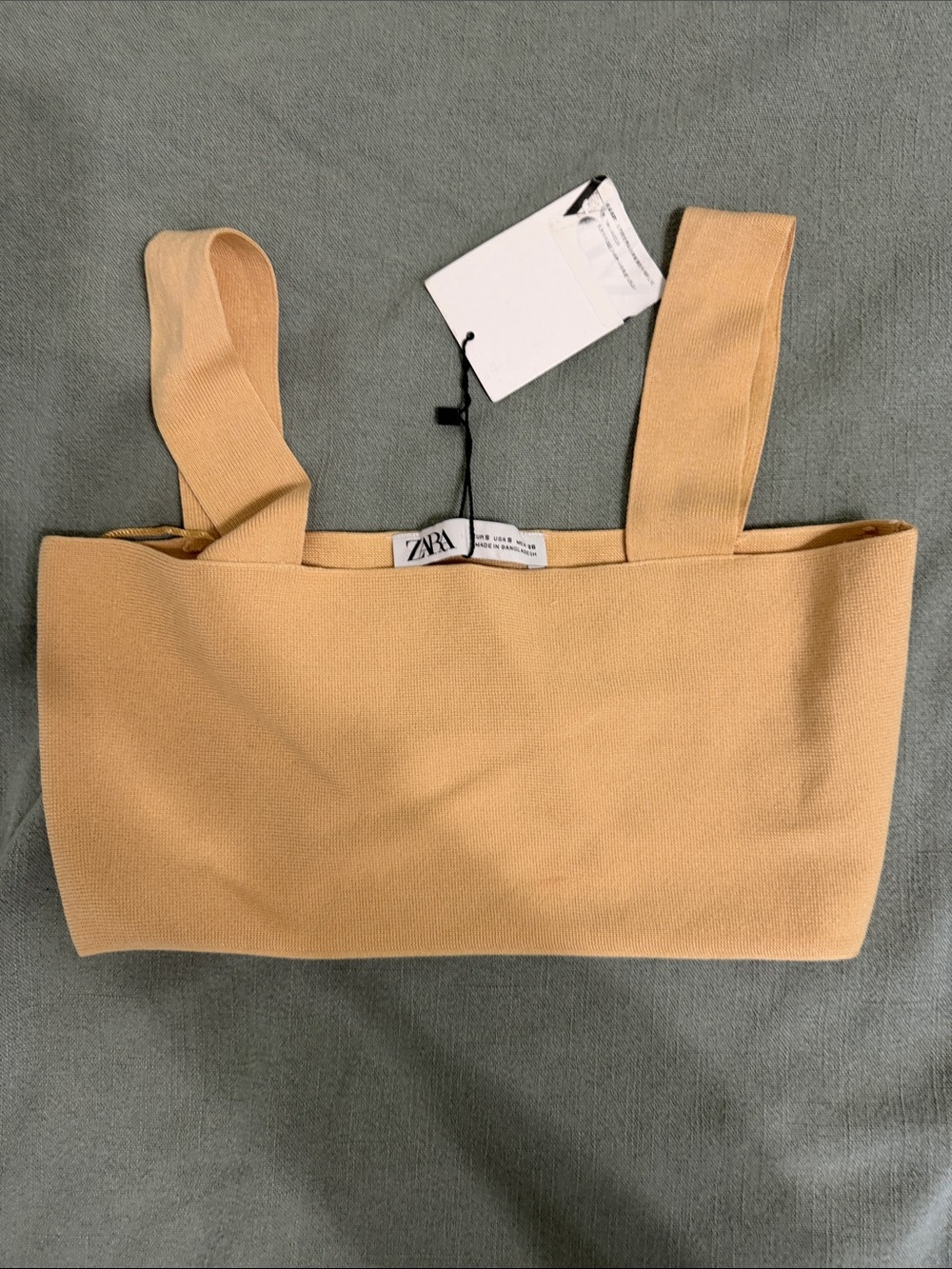 Zara Tan Knit Crop Tank